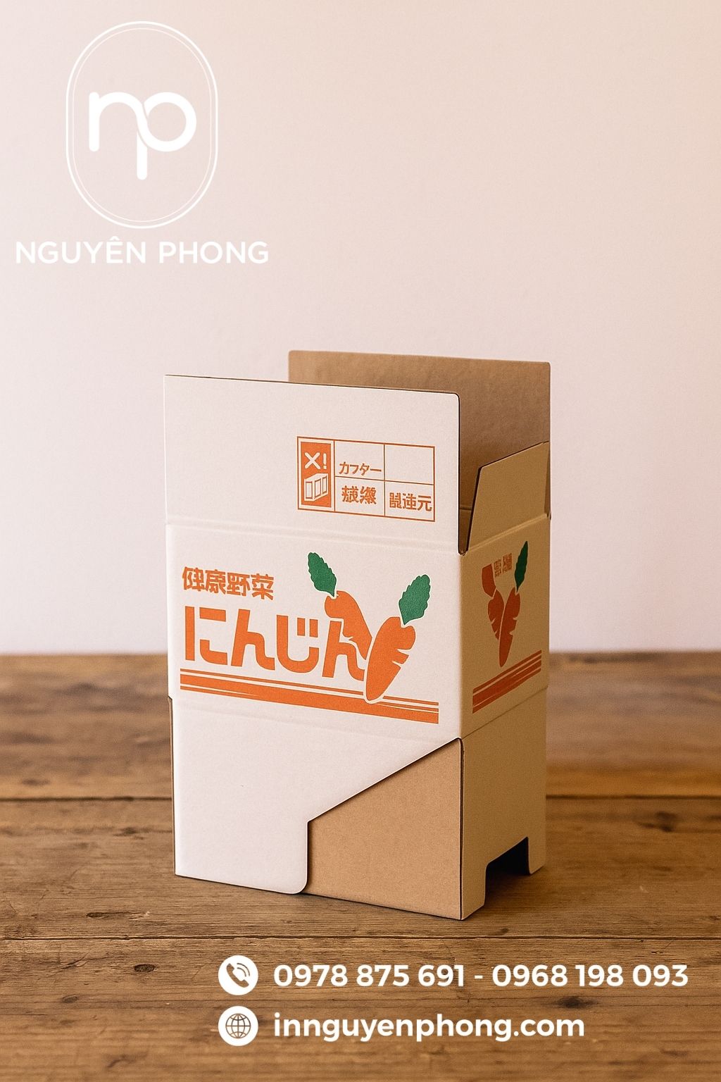 Mẫu hộp giấy đựng bột cà rốt 